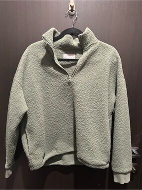 Everlane Quarter zip fleece - sage green